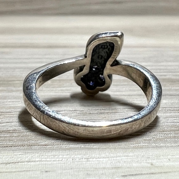 Vintage Sterling Silver WTS WATSON Amethyst Floral Bypass Ring, Size 5, 4g - Picture 4 of 10